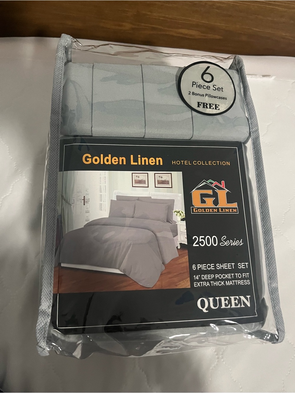 6-Piece Queen Sheet Set in Light Gray